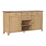 Sunset Trading Brook Transitional Wood Sideboard Server/Credenza in Cream/Brown