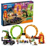 LEGO City Double Loop Stunt Arena 60339 Building Kit (598 Pieces), Multicolor