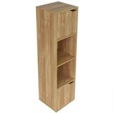 Home Basics 4 Cube Wood Storage Shelf with Doors by HDS Trading Corp in Natural