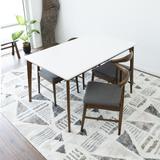 Corrigan Studio® Siriana 5-Piece Mid-Century Rectangular Dining Set W/4 Fabric Dining Chairs In Gray Wood/Upholstered Chairs in Brown/Gray | Wayfair
