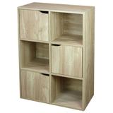 Home Basics 6 Cube Wood Storage Shelf with Doors by HDS Trading Corp in Wood