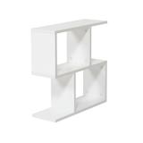 Ebern Designs 3-tier S-shaped Bookshelf, Modern Freestanding Multifunctional Decorative Storage Shelving, Walnut Wood in White | Wayfair