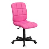 Flash Furniture Accent Chairs Pink - Pink Mid-Back Quilted Vinyl Office Chair