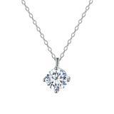 Silver Angle Women's Necklaces Rhodium - 2-carat Lab-Created Moissanite & Sterling Silver Pendant Necklace