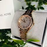 Michael Kors Accessories | Michael Kors Watch Diamond Pave Crystal Rose Gold Womens Watch | Color: Gold | Size: Os