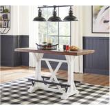 Valebeck White And Brown Counter Height Table