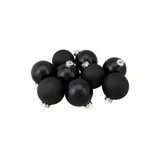 Northlight 9Ct Shiny And Matte Black Glass Ball Christmas Ornaments - 2.5 Inch (65Mm)