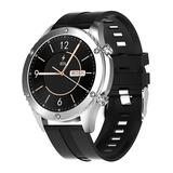 Fetor Men's Smart Watches Silver - Silvertone & Black Round Face Smart Watch