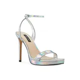 Nine West Women's Zadie Ankle Strap Dress Sandals, Silver, 7.5M
