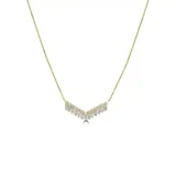Belk & Co 1/2 Ct. T.w. Diamond V Charm Necklace In 14K Yellow Gold, 18 In