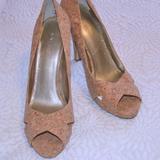 Nine West Shoes | 3$25 Nine West Jacero Cork Platform Peep Toe Heels | Color: Gold/Tan | Size: 8.5