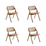 Ceets Emile Folding Dining Chair In Nature Cane- Set Of 4 Wicker/Rattan, Wood in Brown, Size 31.1 H x 20.87 W x 22.64 D in | Wayfair CE-2-DCCA07-NA