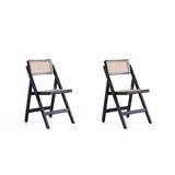 Bayou Breeze Walid Padgett Folding Dining Chair In Nature Cane- Set Of 2 Wood in Black/Brown, Size 32.68 H x 18.11 W x 20.87 D in | Wayfair