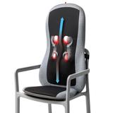 Sharper Image 3-Speed Massager Smartsense Shiatsu Realtouch Chair Pad with Heat, Grey