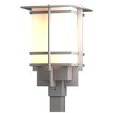 Tourou Large Outdoor Post Light - Steel Finish - Opal Glass