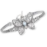 Sky Blue Topaz Bali-style Butterfly Bracelet In Sterling Silver - Metallic - Ross-Simons Bracelets