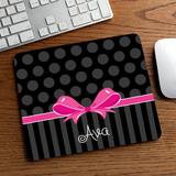 Trinx Dorthia Sweet Bow Mouse Desk Pad Plastic in Black/Pink, Size 8.0 H x 9.0 W x 0.24 D in | Wayfair 1E8217BCBF4F45E8ABA89EBAC0C97598