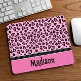 Trinx Dressel Sassy Leopard Mouse Desk Pad Plastic in Black/Pink, Size 8.0 H x 9.0 W x 0.24 D in | Wayfair 309FAE9549F24724BCFBA604C78BB8AB