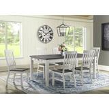 Red Barrel Studio® Forreston Way 5-Piece Dining Set w/ Rectangle Table & 4 Wood Side Chairs, Antique White/Gray Wood in Brown/Gray/White | Wayfair