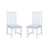 Linon Home Dining Chairs White - White Bonnie Upholstered Side Chair - Set of Two