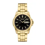 Seiko Men's Essential Black Dial Watch - SUR358, Size: Large, Gold
