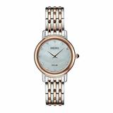 Seiko SUP408 Two Tone Rosegold Stainless Steel Mother of Pearl Dial Women s Watch