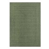 Superior Modern Rustic Bohemian Reversible Multi-Tone Braided Indoor Outdoor Area Rug, Green, 5X8FT OVAL