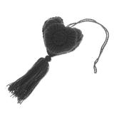 Little Coal Heart,'Coal Wool Felt Ornament with Cotton Embroidery'