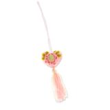 Little Pink Heart,'Pink Wool Felt Ornament with Cotton Embroidery'