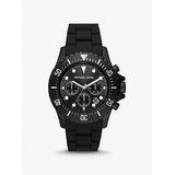 Michael Kors Oversized Everest Black-Tone and Silicone Watch Black One Size