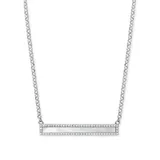 Belk & Co Mother Of Pearl & Lab Created Sapphire Necklace In Sterling Silver, White, 18 In