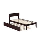 Three Posts™ Baby & Kids Aahil Solid Wood Platform Standard Bed w/ Trundle by Three Posts™ Metal in Brown, Size 32.0 H x 40.38 W x 76.0 D in Wayfair