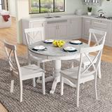 Ophelia & Co. 5 Pieces Dining Table & Chairs Set For 4 Persons Wood/Upholstered in Gray | Wayfair 4EBA7FB619044945AF2CA2E293FB7E58