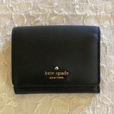 Kate Spade Bags | Kate Spade Trifold Wallet Black Leather | Color: Black/Pink | Size: Os
