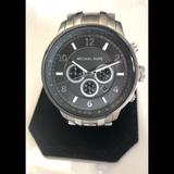 Michael Kors Accessories | Michael Kors Men's Watch Chronograph Gunmetal Grey Dial Stainless Steel, Mk Box | Color: Gray/Silver | Size: Os