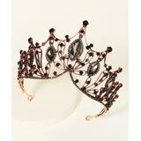 Lady Arya Women's Crowns and Tiaras Gold - Black & Goldtone Baroque Crown