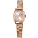 Tissot T-Lady Lovely Square Cream Dial Rose Gold Tone Steel Women's Watch T058.109.33.456.00 T058.109.33.456.00