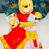 Disney Toys | Disney Winnie The Pooh Baby Gift Bundle Brush Plush Security Nwt | Color: Red/Yellow | Size: Osbb