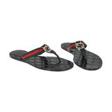 Gucci Shoes | Gucci Gg Leather Thong Web Sandals | Color: Black | Size: 36eu