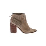 Steve Madden Ankle Boots: Tan Solid Shoes - Women's Size 9 1/2 - Peep Toe