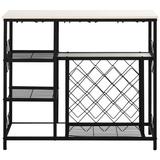 17 Stories Console Bar Cabinet Wood/Metal in Black/Brown/Gray, Size 33.5 H x 15.7 D in | Wayfair 64443192E4234E18890AC4B898788B66