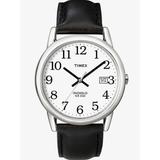 Timex Mens Easyreader White Dial & Black Strap Watch T2H281D7