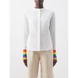 Universe Rainbow-cuff Cotton-khadi Shirt