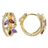 Sky Blue Topaz 18K Yellow Gold Over Sterling Silver Hoop Earrings 1.87ctw