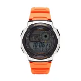 Casio Men's World Time Digital Chronograph Watch - AE1000W-4BVCF, Orange