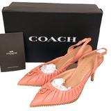 Coach Shoes | New Coach Wionna Pump Pink Leather Slingback Heels Pointed Toe Pumps 6.5 | Color: Pink | Size: 6.5