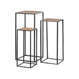 Vintiquewise Modern Nesting Display Tables Square Accent Side End Table - Set of 3