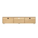 Ebern Designs Modern TV Cabinet w/ Cabinet TV Stands Living Room Furniture Shelf Storage For TV Up To 55" Flat Screen Storage Shelves Wood in Brown
