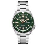 Seiko 5 Sports Time Green Men's Watch - Srpd63 Stainless Steel Strap