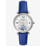 Fossil Ladies Carlie Blue Flower Dial Watch ES5188